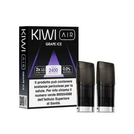 Kiwi Vapor - AIR POD PRECARICATE per Kiwi Air 0mg/ml - GRAPE ICE - 2 PEZZI