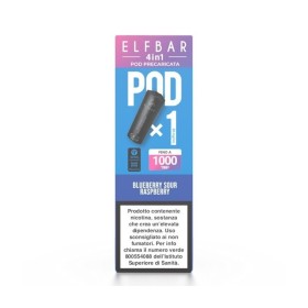 ElfBar - ELFBAR 4IN1 POD PRECARICATE 20mg/ml - BLUEBERRY SOUR RASPBERRY - 1 PEZZO