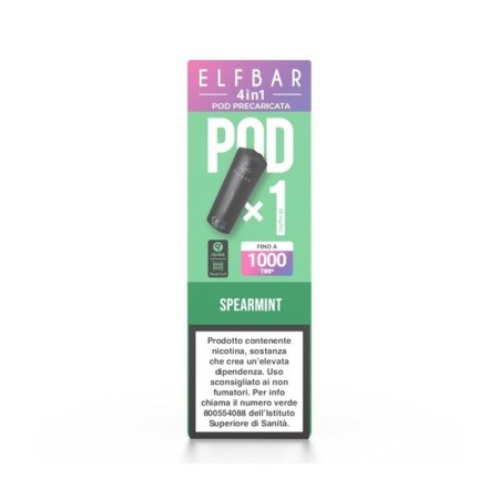 ElfBar - ELFBAR 4IN1 POD PRECARICATE 20mg/ml - SPEARMINT - 1 PEZZO