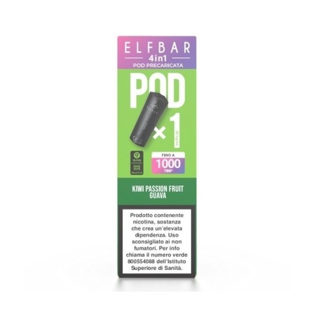 ElfBar - ELFBAR 4IN1 POD PRECARICATE 20mg/ml - KIWI PASSION FRUIT GUAVA - 1 PEZZO