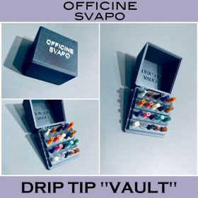 Officine Svapo - DRIP TIP VAULT - ESPOSITORE da banco con 20 DRIP TIP inclusi 10x Kiwi/Tubino Pro e 10x 510