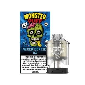 Monster Vape - REFILL MONSTER PUFF DA 10ml - con sali di nicotina 20mg/ml - Mixed Berries Ice