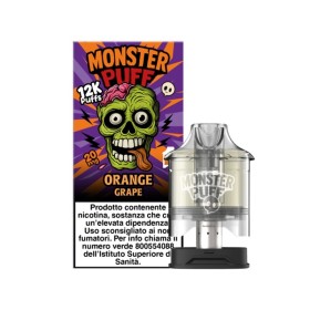 Monster Vape - REFILL MONSTER PUFF DA 10ml - con sali di nicotina 20mg/ml - Orange Grape