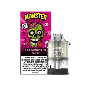 Monster Vape - REFILL MONSTER PUFF DA 10ml - con sali di nicotina 20mg/ml - Strawberry Candy