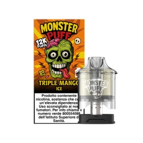 Monster Vape - REFILL MONSTER PUFF DA 10ml - con sali di nicotina 20mg/ml - Triple Mango Ice