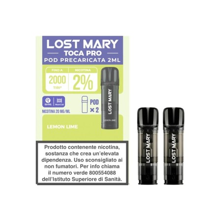 Lost Mary - POD PRECARICATE TOCA PRO 20mg/ml - Lemon Lime - 2 PEZZI