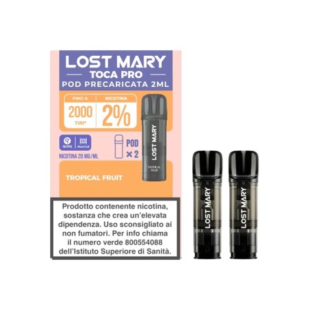 Lost Mary - POD PRECARICATE TOCA PRO 20mg/ml - Tropical Fruit - 2 PEZZI