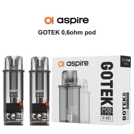 Aspire - Gotek POD DI RICAMBIO da 0,6ohm 4,5ml - 2 PEZZI