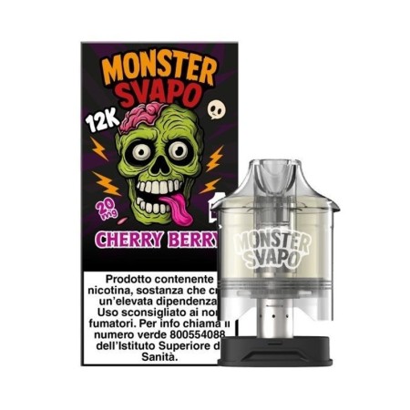 Monster Vape - REFILL MONSTER PUFF DA 10ml - con sali di nicotina 20mg/ml - Cherry Berry