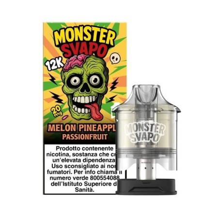 Monster Vape - REFILL MONSTER PUFF DA 10ml - con sali di nicotina 20mg/ml - Melon Pineapple Passionfruit