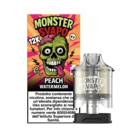 Monster Vape - REFILL MONSTER PUFF DA 10ml - con sali di nicotina 20mg/ml - Peach Watermelon
