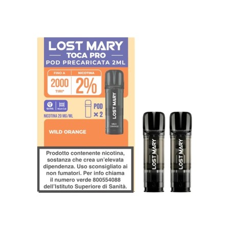 Lost Mary - POD PRECARICATE TOCA PRO 20mg/ml - Wild Orange - 2 PEZZI